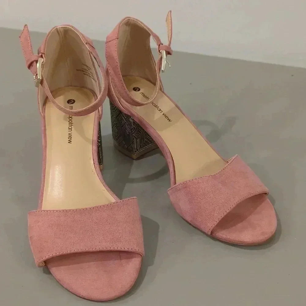 Pink Block Heel Sandals size 7.5 - Picture 9 of 9